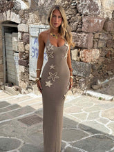 UMBRA MAXI DRESS TAN & WHITE
